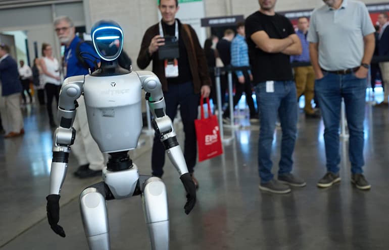 Humanoid robot at a tech exhibition